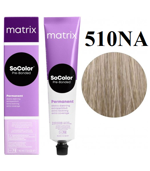 Стійка крем фарба Matrix SOCOLOR Pre-Bonded Extra Coverage 510NA Світлий блондин попелястий 90 мл