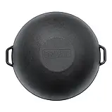 Чавунна сковорода WOK 8 л "Brizoll" з чавунною кришкою, фото 4