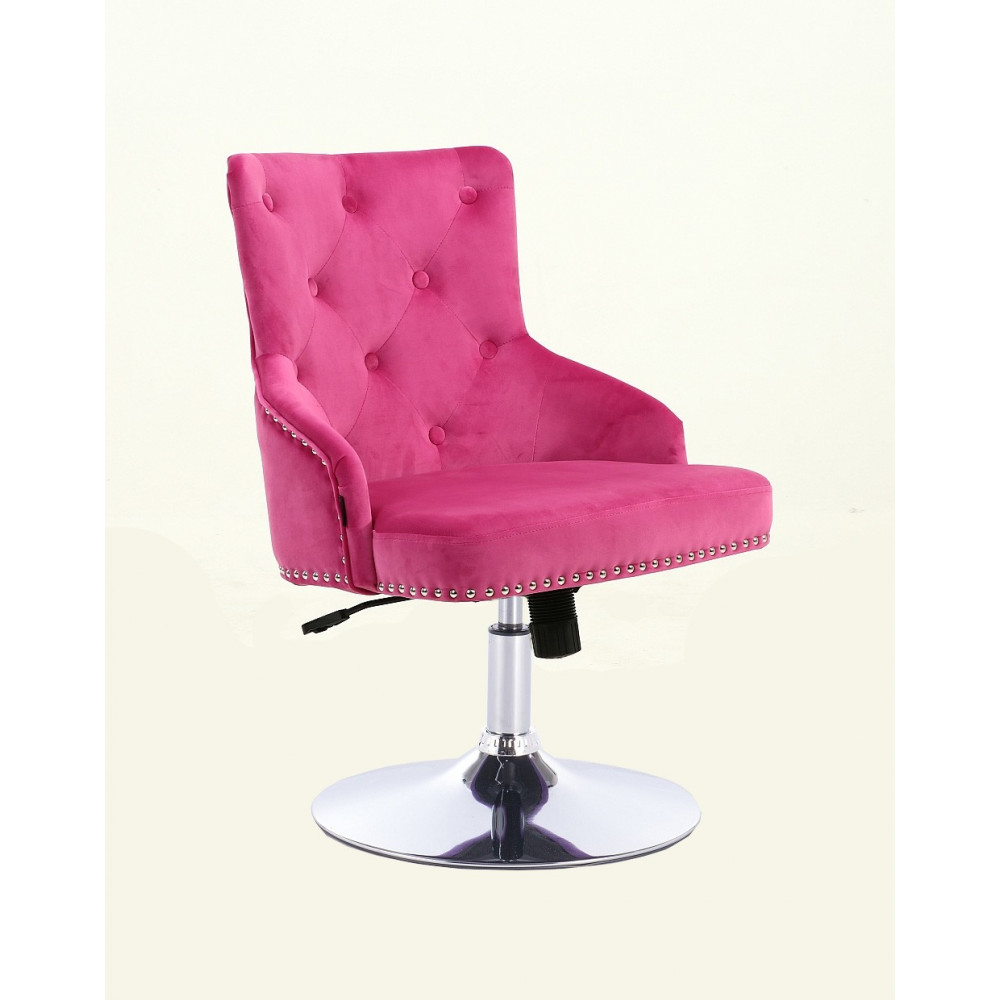 Перукарське крісло на пневматиці Hrove Form HR654N малиновий велюр з гудзиками