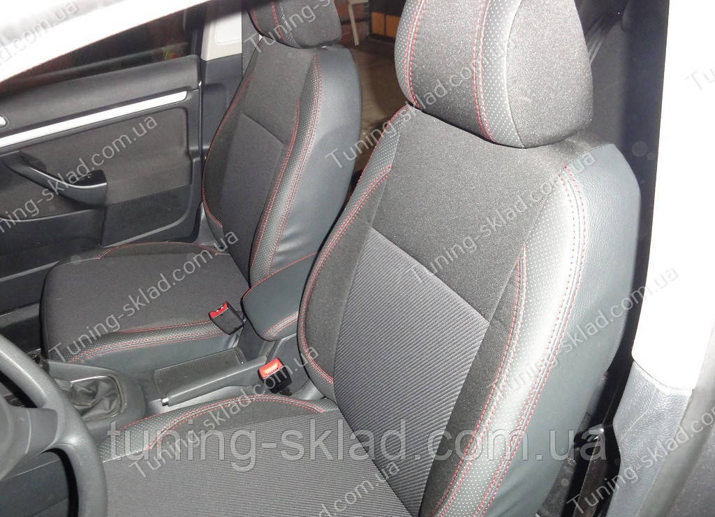 Чохли на сидіння Фольксваген Гольф 6 (чохли з екошкіри Volkswagen Golf 6 стиль Premium), фото 1