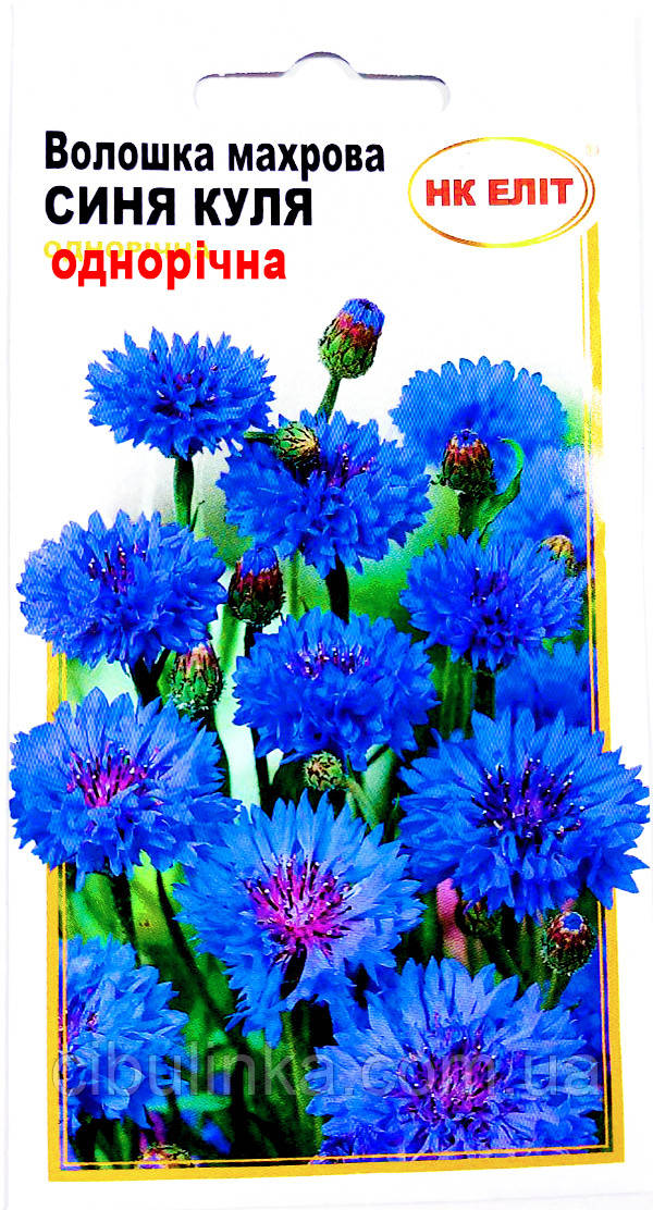 Насіння Квітів Волошка (Васильки) махрова Синій шар 0.5 г НК Еліт, фото 1