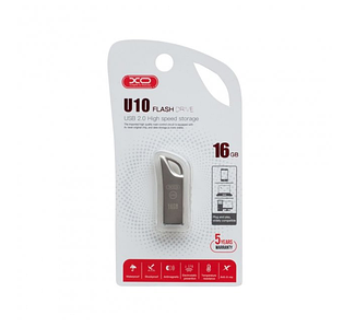 Карта пам'яті USB Flash Drive XO U10 16GB (Сталевий)