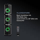 Станція для вечірок Clubmaster TripleBeat 250 Вт макс. 3 x 10" вуфера USB BT AUX 3 x 10" сабвуфера, фото 4