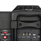 DisGo Box 360 Party BT System 2 мікрофони HDMI BT LED USB-колеса чорні (Німеччина, читати опис), фото 6