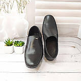 Дитячі підліткові шкіряні мокасини для хлопчика Golovin чорний розмір 34, фото 4