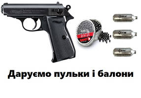 Пневматичний пістолет Umarex Walther PPK/S Blowback + подарунок