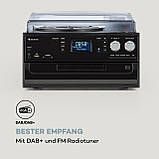 Oakland DAB Retro Stereo System DAB+/FM BT Function Vinyl CD Cassette Black (Германия, читать описание), фото 4