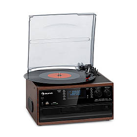 Oakland DAB Retro Stereo System DAB+/FM BT Функція Вінілова касета CD Коричневий (Німеччина, читати опис)