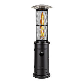Газовий нагрівач Goldflame 11,2 кВт із загартованого скла мобільний із неіржавкої сталі чорний (Німеччина,