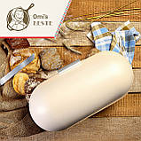 Металева хлібниця з дерев'яною ручкою Листова металева ароматонепроникна ретростиль бежевого, фото 6