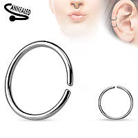 Сережки кільце зі сталі Spikes RX1-2006 для пірсингу септуму, хряща вуха, носа, брови, губ (0,8мм 6мм)