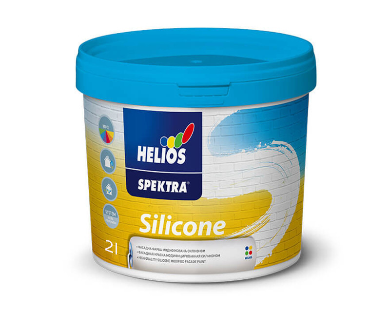 Краска силиконовая HELIOS SPEKTRA SILICONE фасадная белая (база В1) 2л - фото 1 - id-p1662302152