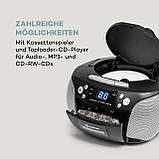 CD-плеєр Harper CD Boombox Bluetooth Cassette FM AUX USB Black (Німеччина, читати опис), фото 6