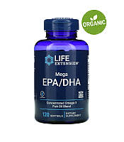 Life Extension, Mega EPA/DHA, Омега-3, риб'ячий жир, 120 капсул