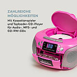 CD-плеєр Harper CD Boombox Bluetooth Cassette FM AUX USB Рожевий (Німеччина, читати опис), фото 6