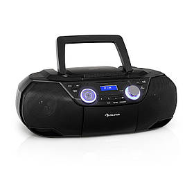 Roadie 2K Boombox CD-плеєр Касетне радіо DAB/DAB+ FM Bluetooth Чорний Чорний (Німеччина, читати опис)