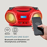 Roadie Sing CD Boombox FM Radio Light Show CD-плеєр Мікрофон Червоний (Німеччина, читати опис), фото 4