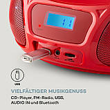 Roadie Sing CD Boombox FM Radio Light Show CD-плеєр Мікрофон Червоний (Німеччина, читати опис), фото 5
