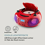Roadie Sing CD Boombox FM Radio Light Show CD-плеєр Мікрофон Червоний (Німеччина, читати опис), фото 6