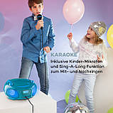 Roadie Sing CD Boombox FM Радіо Світлове шоу CD Player Мікрофон Аквамарин (Німеччина, читати опис), фото 2