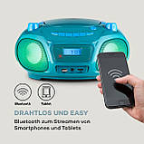 Roadie Sing CD Boombox FM Радіо Світлове шоу CD Player Мікрофон Аквамарин (Німеччина, читати опис), фото 3