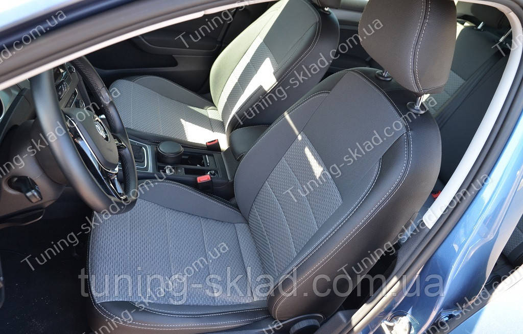 Чохли на сидіння Фольксваген Гольф 7 (чохли з екошкіри Volkswagen Golf 7 стиль Premium), фото 1