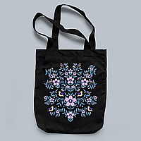 Эко сумка текстильная с рисунком "Барвінок як символ життєвої сили" / эко сумка авторский патриотический принт