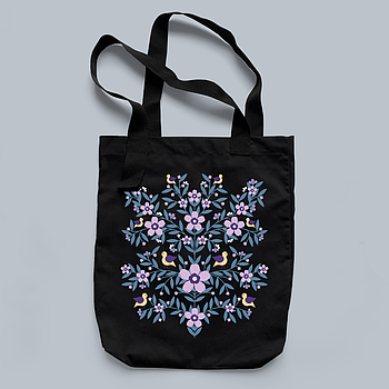 Еко сумка текстильна з малюнком "Барвінок як символ життєвої сили" / еко сумка авторський патріотичний принт