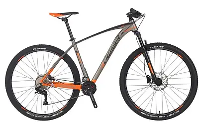 Гірський велосипед 27,5" Crosser X880 рама 18", 18 швидкостей, гідравлічні гальма сіро-помаранчевий