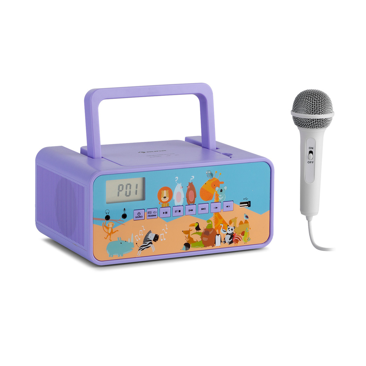 Kidsbox Zoo CD Boombox CD-плеєр BT USB LC Display Тварини дизайн зоопарку (Німеччина, читати опис), фото 1