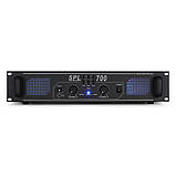 SPL-700 EQ DJ PA підсилювач 2 x 350 W Світлодіодний еквалайзер USB чорний Еквалайзер ⁇ 2x 350 Вт (4 Ом) / 2x 250, фото 2