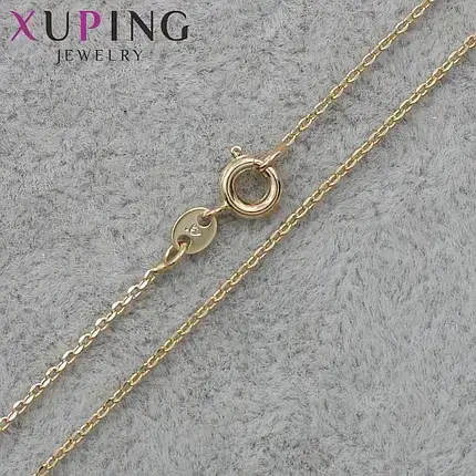 Цепочка Xuping Jewerly длина 35 см ширина 0.1 мм медицинское золото якорное плетение застёжка шпрингель, фото 1