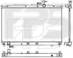 Радиатор охлаждения двигателя Hyundai Santa Fe II (06-09) 2.2 CRDi, МКПП, конд. (HCC)
