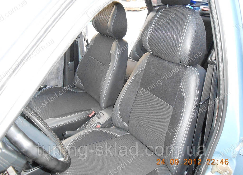 Чохли на сидіння ВАЗ 2110 (чохли з екошкіри Лада 2110 стиль Premium), фото 1