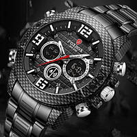 Мужские водостойкие наручные часы Lige FoxBox (black)