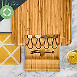 Дошка для сиру XXL з висувною шухлядою для столового приладдя 34 x 4,5 x 34 см (ШxВxГ) прості в догляді столові, фото 4