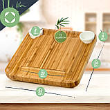 Дошка для сиру XXL з висувною шухлядою для столового приладдя 34 x 4,5 x 34 см (ШxВxГ) прості в догляді столові, фото 6