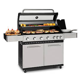 Газовий гриль Valkyrie 6x3,2 + 2,9 кВт оглядове вікно 94x42 см гриль неіржавка сталь 7 конфорок (Німеччина,