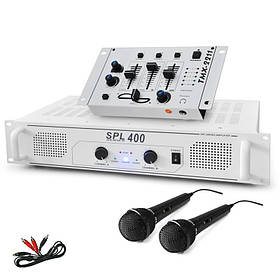 DJ SET "DJ-94" Підсилювач потужності DJ мікшерний мікрофон 1200 Вт (Німеччина, читати опис)