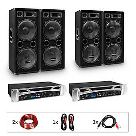 Комплект системи DJ Bangkok Rhythm Pro 2xPA підсилювач 2x500W 4xсабвуфер 2x12" 1000Wмакс. кабель (Німеччина,