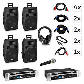 DJ-система Berlin Nights  ⁇  2 підсилювачі потужності: 2 x 500 Вт  ⁇  4 двосмугові динаміки: 15 дюймів (38 см) / 600