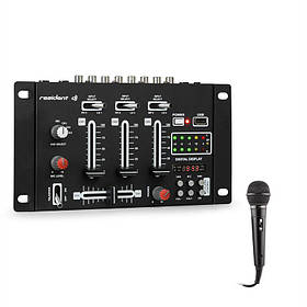 DJ-21 BT DJ мікшер комплект Bluetooth USB-мікрофон чорний (Німеччина, читати опис)