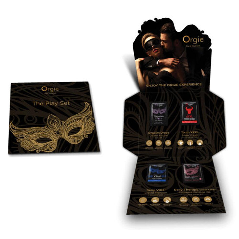 Тестовий набір Orgie 4 продукту The Playset рідкий вібратор, пролонгатор, кліторальні краплі, масажне масло
