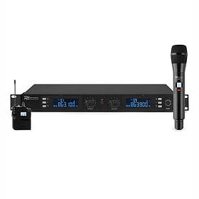 PD632C 2X 20-канальний набір бездротових мікрофонів UHF 1x портативний/1x чохол для мікрофона для