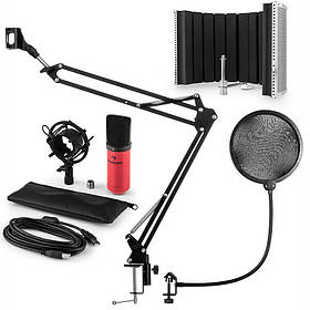 MIC-900RD USB Мікрофонний комплект V5 Конденсаторний мікрофонний кронштейн Pop Shield червоний (Німеччина,