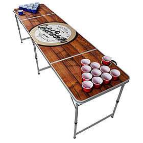 Backspin Beer Pong Table Set Wood Ice Box 6 Balls 100 Cups Ігровий стіл і чашка (червоний/синій) (Німеччина,
