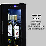 Shiraz 12 Slim Uno винний холодильник 32 л/12 фл. Сенсорний екран 85 Вт 5-18 °C LED 32 літри/12 пляшок  ⁇ , фото 8