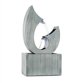 Садовий фонтан 8W Trumpet Flow з оцинкованого металу зі світлодіодами всередині та зовні (Німеччина, читати