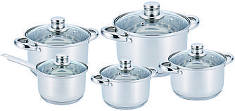 РОЗПРОДАЖ Набір посуду з неіржавкої сталі 10 предметів BN-207