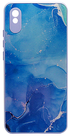 Накладка Xiaomi Redmi 9A Marble Glass Синій